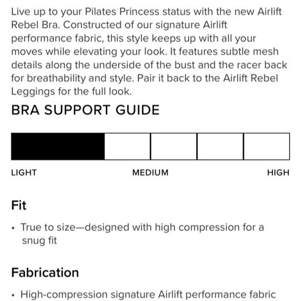 ALO Yoga Airlift Rebel Sports Bra Black Size Small NWT - Picture 8 of 8